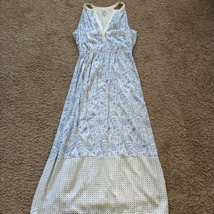 Maxi blue and white dress
